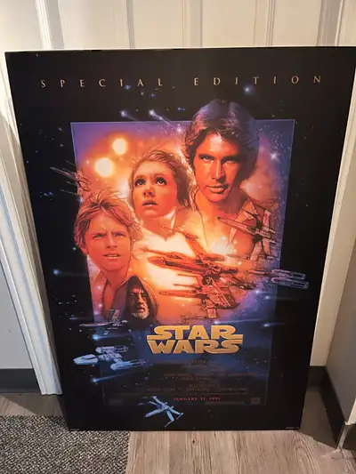 Star Wars plak-mounted movie poster Special edition re-release (1997) 27" x 40" x 3/8" thick Pick up...