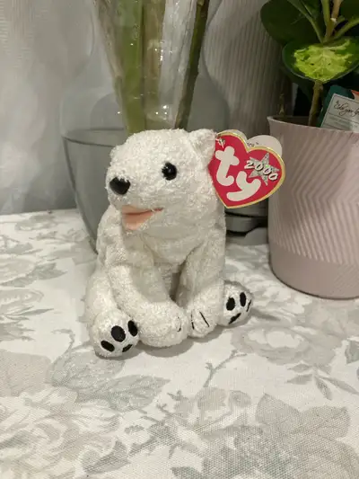 Ty Beanie Polar Bear born February 3rd with name given “Aurora”.$15