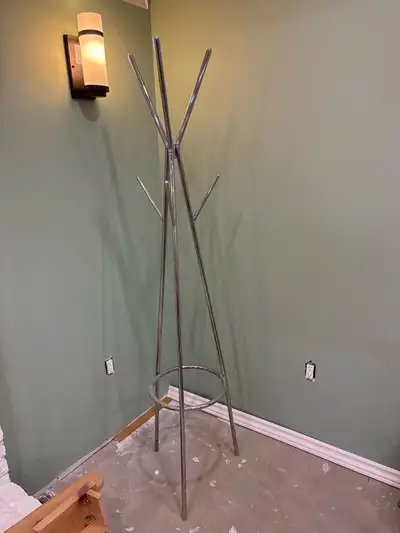 Vintage chrome hat, coat rack, View more