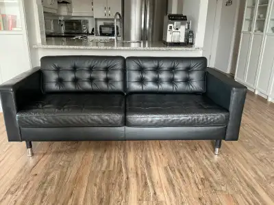 Ikea Black Leather Sofa, View more