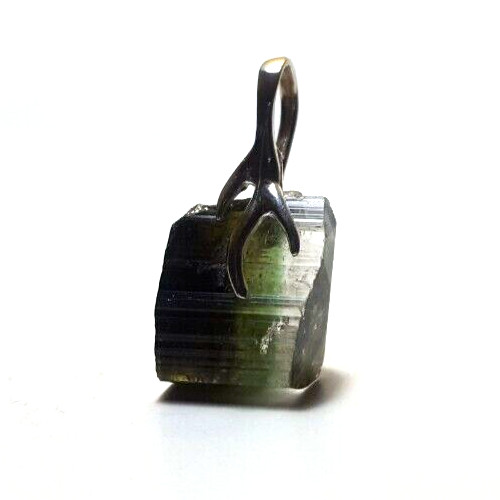 Green/White Tourmaline Terminated Cap Crystal Pendant in Jewellery & Watches in Sudbury - Image 3