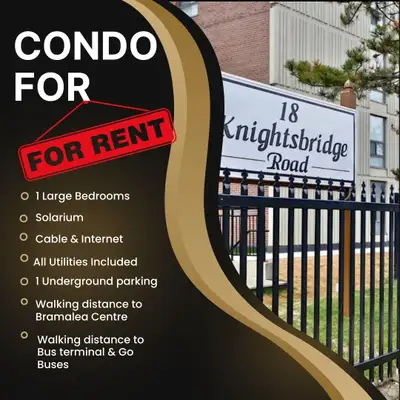 One Bedroom Condo Apartment For Rent.