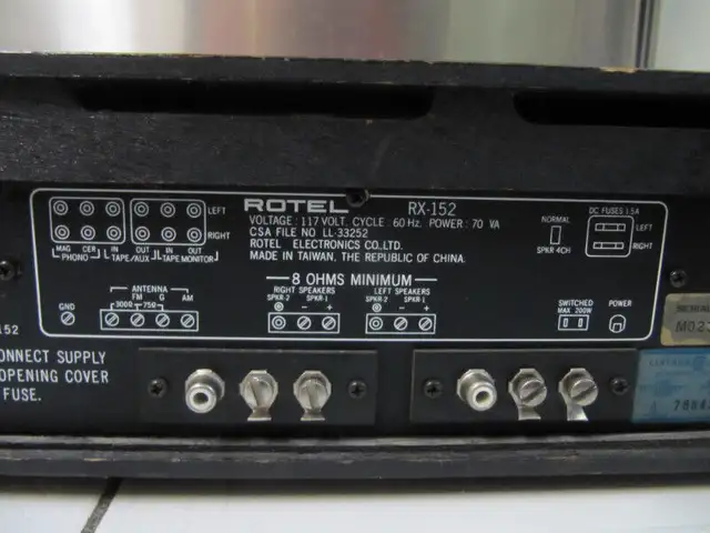 Classic Rotel Model RX-152 High Current Receiver XCond Circ 1978 in Arts & Collectibles in Mississauga / Peel Region - Image 10