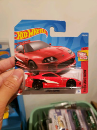 Hot wheels SHORT CARD Toyota Supra Red