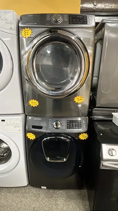 Samsung 27” Stackable Washer and Dryer Set-30-Day Warranty, View more