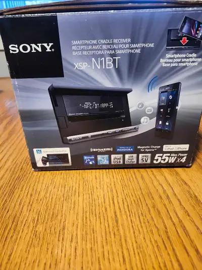 Brand new Sony phone cradle head unit. Bought to use while my factory stereo was being repaired. No...