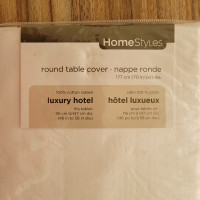 Two Identical 100% cotton Luxury Hotel Round Table Covers