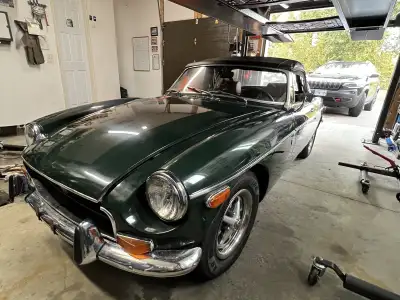 One owner British Racing Green 71 MG Roadster in incredible condition. Runs, drives and stops but st...