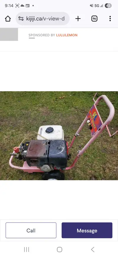 First $600 takes it. I am not looking for any offers. For sale a Honda 11 HP GX340 Electronic Inject...