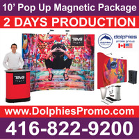 Custom Printed Trade Show 10ft Pop Up Magnetic Display PACKAGE