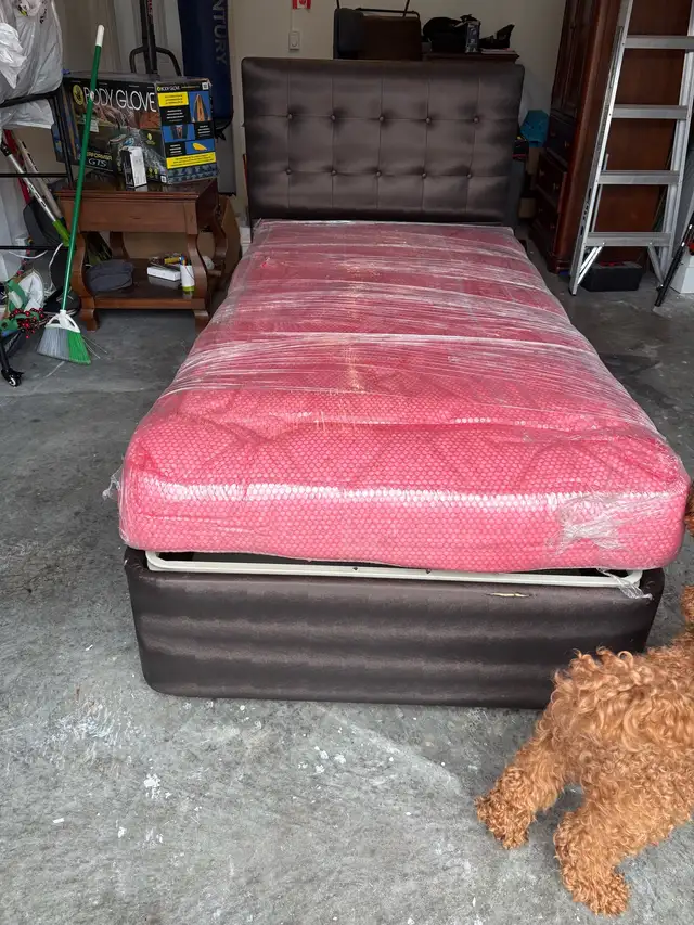 bed frame with headboard and matress.  in Beds & Mattresses in Bedford - Image 3