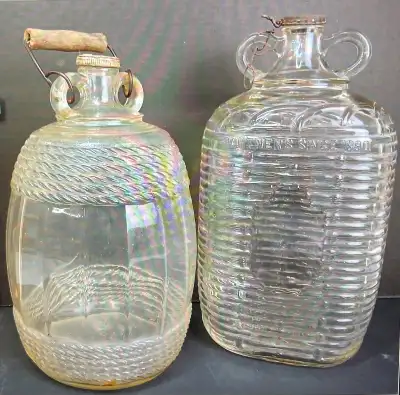 ANTIQUE LOT OF 2 - GLASS FINGER JUGS - CANADIAN WINERIES LTD., View more