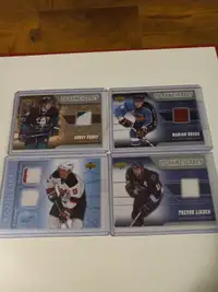 Hockey Cards Upper Deck Game Used jersey cards Perry,Parise Lt 4