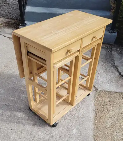 Rolling Drop Leaf Kitchen Island, View more