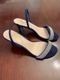 Women’s Dressy Navy Blue Suede Shoes 