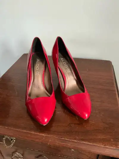 Red patent heels, View more