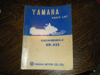 Yamaha SR-433 Snowmobile Parts List Manual