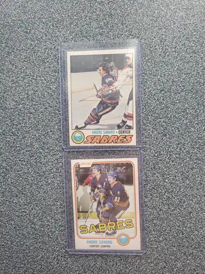 2 cartes de Buffalo Sabres Andre Savard varied cards, View more