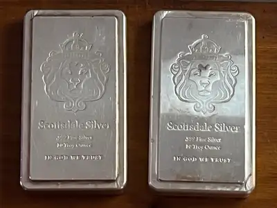 Scottsdale Silver 10oz .999 Silver Stacking Bars, View more