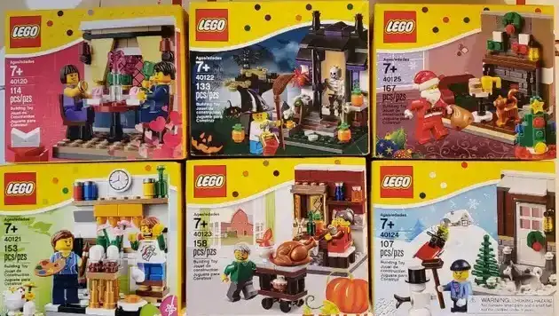 Set of 6 Rare LEGO Seasonal Sets62863283517315121