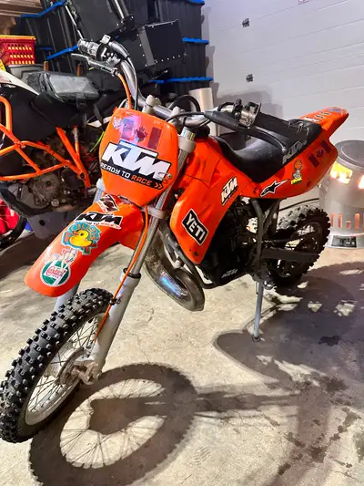 2001 KTM 50SX. Great bike for learning. Runs well. Loud bike. Never lose your kid on the trails.