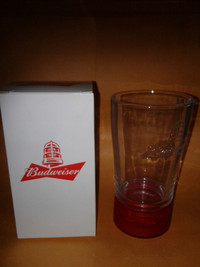 NIB Budweiser Red Light  Glass for NHL, MLB, NFL and WJC  games