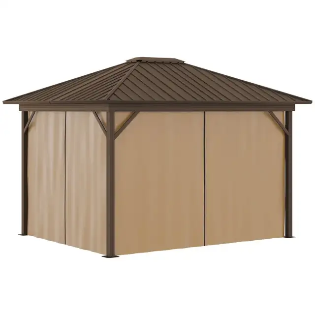 10' x 12' Outdoor Hardtop Gazebo Metal Roof Patio Gazebo  in Patio & Garden Furniture in Markham / York Region - Image 11
