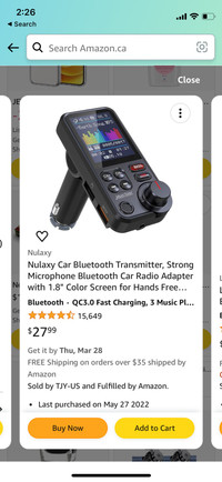 Nulaxy Car Bluetooth Transmitter, Strong Microphone Bluetooth Ca