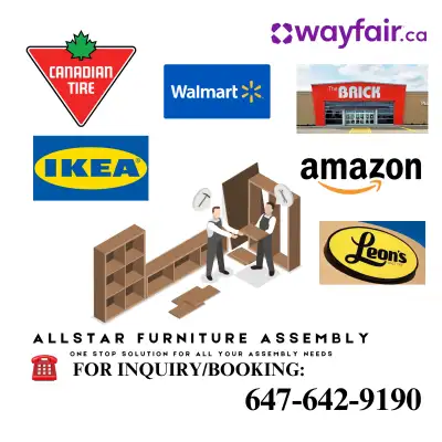 Book professional Furniture Assembly services for your items from IKEA, Wayfair, Walmart, Amazon, As...