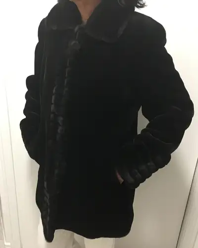 Soft Luxurious UTEX black faux fur Coat, View more