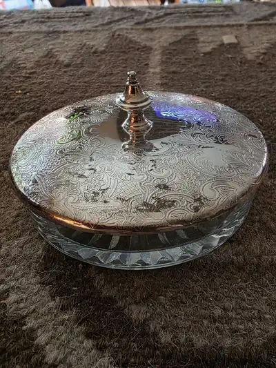 Crystal dish with lid, View more