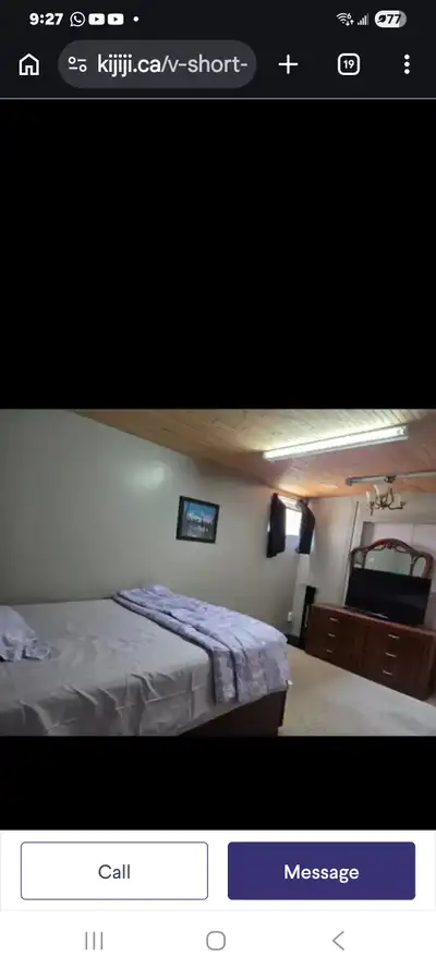Short term room rental available in Edmonton Alberta on daily or weekly basis. Fully furnished and a...
