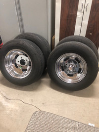 Older Ford truck wheels and tires 5 on 5.5 bolt pattern