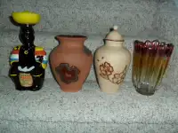 Vintage Vases. Ceramic vases are locally made and hand painted.