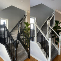 Stair railing, baluster, and shoes 