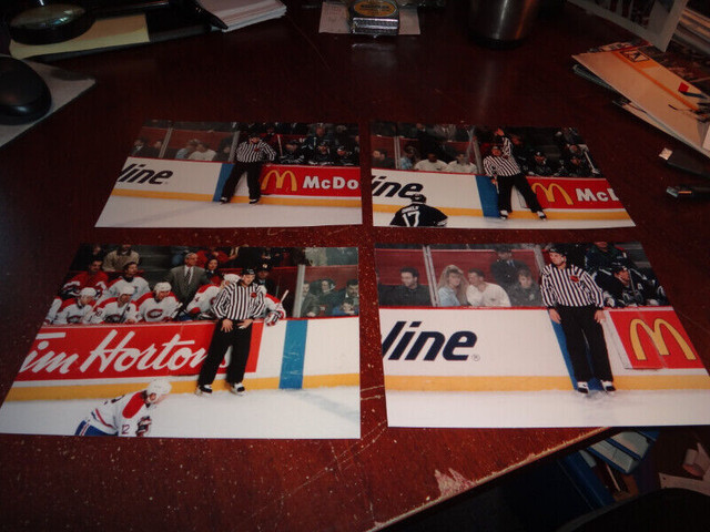 Colour photos of nhl hockey referee & linesmen lot of  7 nhl mon dans Art et objets de collection  à Victoriaville