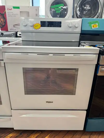  Whirlpool white glass top stove, New, View more