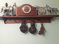 Antique Clocks, horse lamp and pulleys