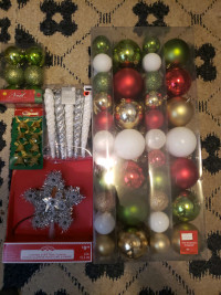 Brand New Xmas Ornaments,Bulbs, used  Assortments ,TreeTopper 