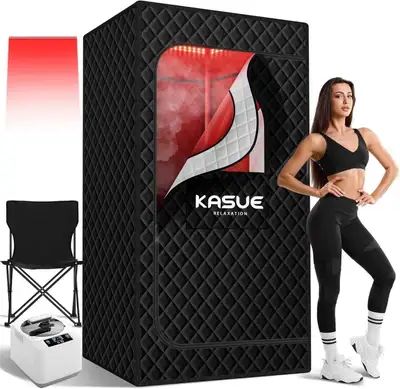 KASUE Portable Sauna Tent for 1 Person Black, View more