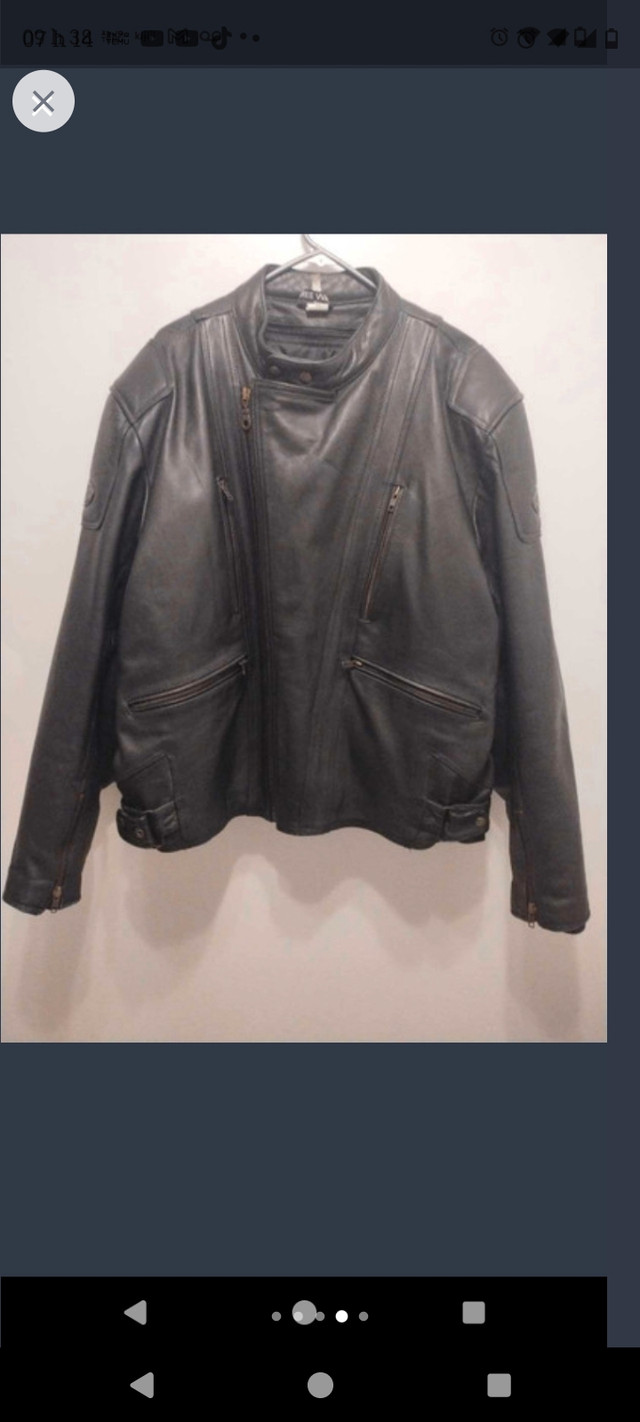 Manteau de cuire moto homme / 48  dans Hommes  à Ouest de l’Île - Image 2