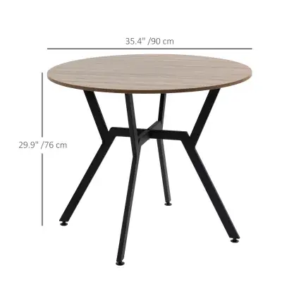35" Round Dining Table, Modern Dining Room Table with Steel Frame, Space Saving Small Kitchen Table,...