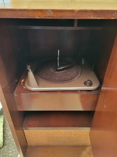 antique cabinet with radio and record player, View more