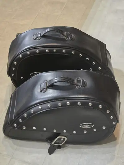 Motorcycle Saddle Bags taken off a Harley Sportster.