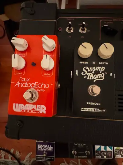 Analog delay and tremolo pedals, View more