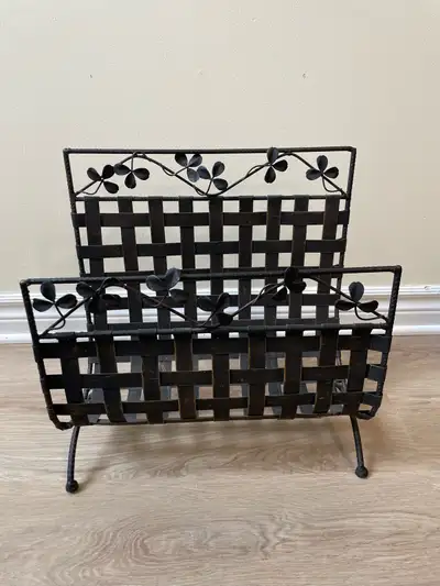 Wrought Iron Magazine / Book Stand, View more