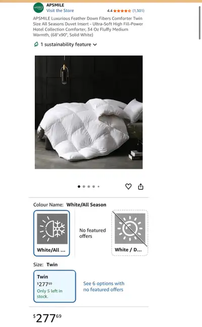New! APSMILE Down Comforter, View more