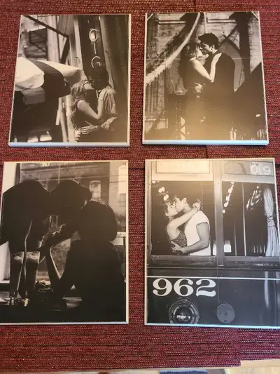 4 black and white wall pictures, View more