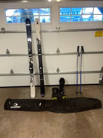 Boots are size 30, if buying separately, boots are $100, and skis are $330, comes with 195cm ski bag...