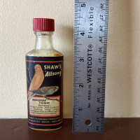 Rare Vintage Bottle Shaw’s Allsong Tonic for Parakeet Birds